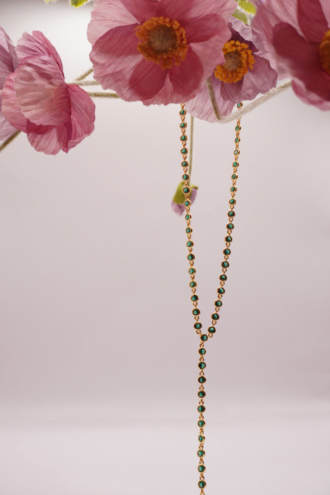 Emerald Long Chain Necklace