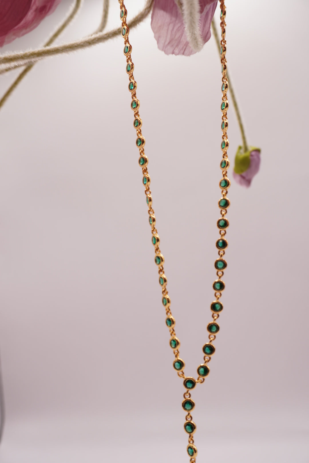 Emerald Long Chain Necklace